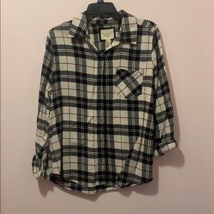 black, red and white flannel